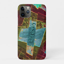 Funda Para iPhone 11 Pro Cera esculpida de aspecto marrón y azul
