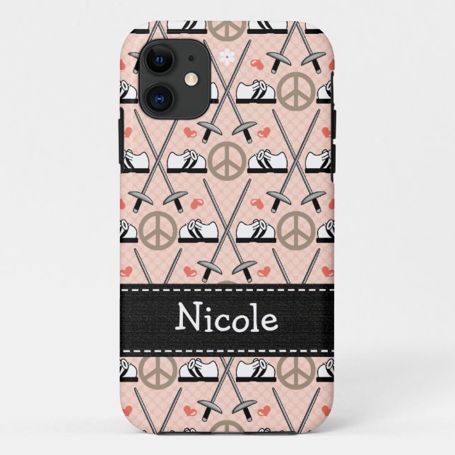 Funda De Case-Mate Para iPhone Cercado del amor de la paz (Reverso)