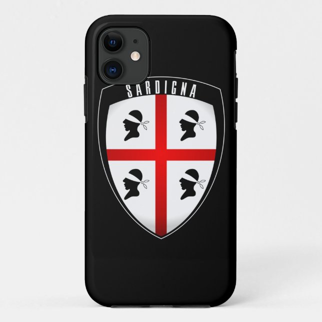 Funda De Case-Mate Para iPhone Cerdeña, escudo del escudo - iPhone (negro) (Reverso)