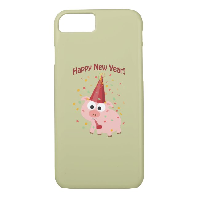 Funda De Case-Mate Para iPhone Cerdo de Año Nuevo Feliz (Reverso)
