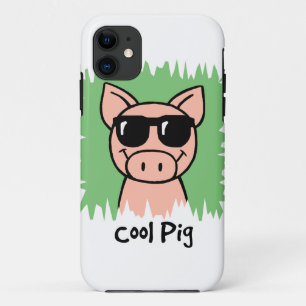 Funda Para iPhone 11 Cerdo de Guay del clip art del dibujo animado con