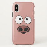 Funda Para iPhone X Cerdo divertido<br><div class="desc">Caja guarra de la cara del pequeño dibujo animado lindo</div>
