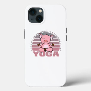 Funda Para iPhone 13 Cerdo gracioso que hace yoga.