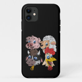 Funda Para iPhone 11 Cerdo Oveja Vaca Pollo Niños Pequeños Divertida Gr