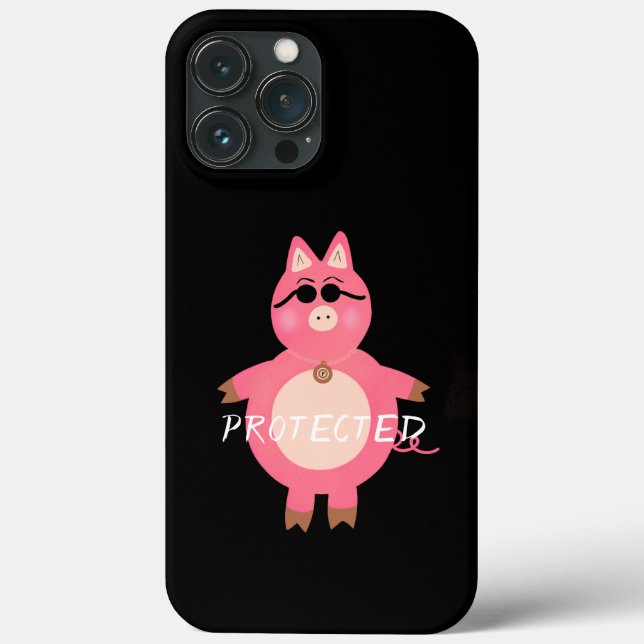 Funda De Case-Mate Para iPhone Cerdo rosa gracioso (Reverso )