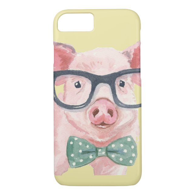 Funda De Case-Mate Para iPhone Cerdo rosa Hipster (Reverso)