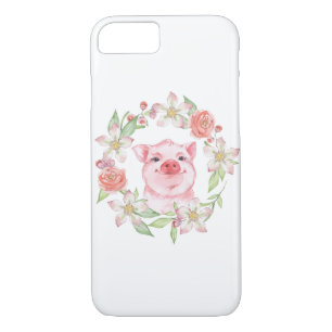Funda Para iPhone 8/7 Cerdo y flores