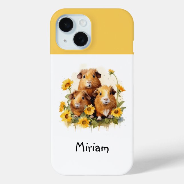 Funda De Case-Mate Para iPhone Cerdos Cuidad Cavy Piggies Whimsical acuarela (Reverso )
