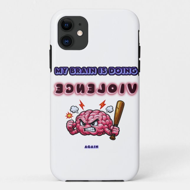 Funda De Case-Mate Para iPhone Cerebro Haciendo Violencia (Reverso)