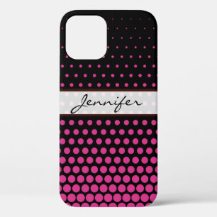 Funda Para iPhone 12 Pro Cereza Lunares Elegante Moderno Negro