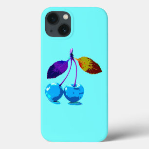 Funda Para iPhone 13 Cerezas azules brillantes