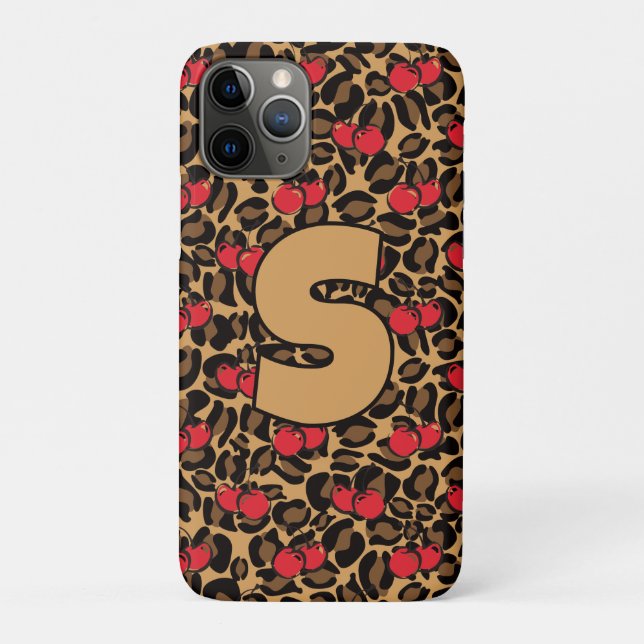 Funda De Case-Mate Para iPhone Cerezas de leopardo personalizadas (Reverso)