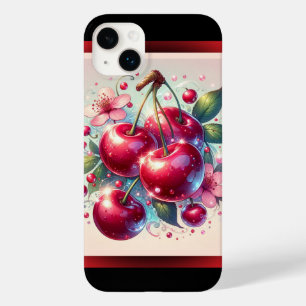 Funda Para iPhone 14 Plus De Case-Mate Cerezas Rosadas Monas Florales Lindas Cerezas Roja