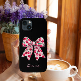 Funda Para iPhone 13 Cerezas sobre el arado rosado, lindo, moderno, acu