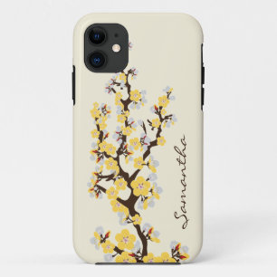 title_seo2 Cerezo en flor iPhone 5 Funda-Funda mate (amarillo