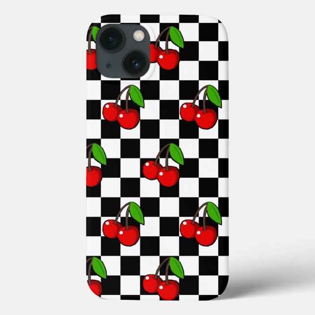 Funda De Case-Mate Para iPhone Cerezo y cheque (Reverso)