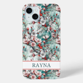 Funda Para iPhone 15 Mini Cerezos Flor de Cerezo Impreso Monogramado