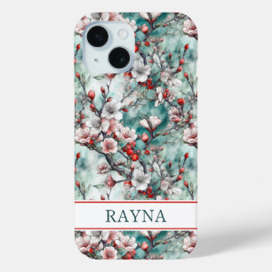 Funda Para iPhone 15 Cerezos Flor de Cerezo Impreso Monogramado
