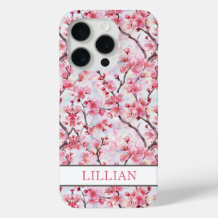 Funda Para iPhone 15 Pro Cerezos Sakura Monogramados