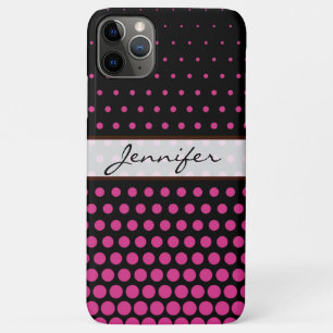 Funda Para iPhone 11 Pro Max Cerise Polka Dot Elegant Moderno Negro