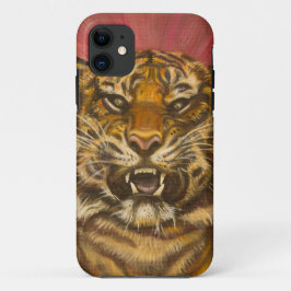 Funda Para iPhone 11 Cerrando retrato de tigre en crecimiento