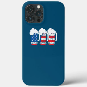 Funda Para iPhone 13 Pro Max Cerveza Bandera Americana 4 de Julio Hombres Mujer