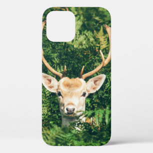FUNDA PARA iPhone 12 CERVEZA BLANCA Y MARRÓN RODEADA DE PLANTAS VERDES
