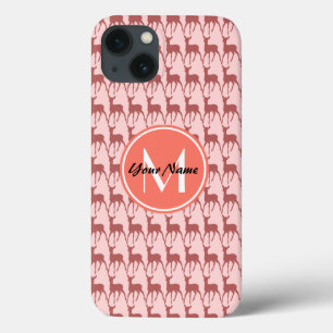 Funda Para iPhone 13 Cerveza Salmón Rosa, Monograma Personalizado, Pers