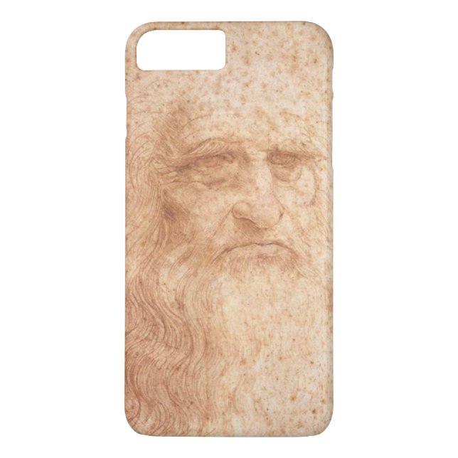 Funda De Case-Mate Para iPhone Chalk rojo, autorretrato Leonardo da Vinci (Reverso)