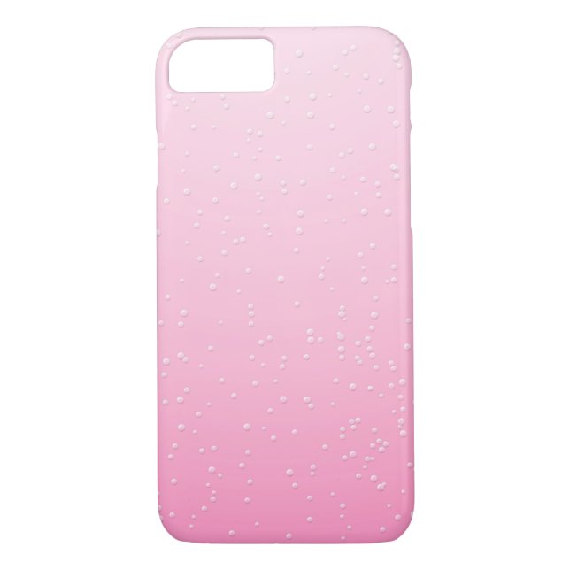Funda De Case-Mate Para iPhone Champagne rosado con pequeñas burbujas fondo arte (Reverso)