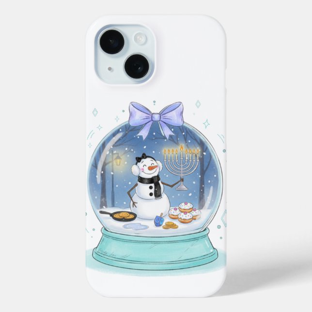 Funda De Case-Mate Para iPhone Chanukah Snow Globe (Reverso )