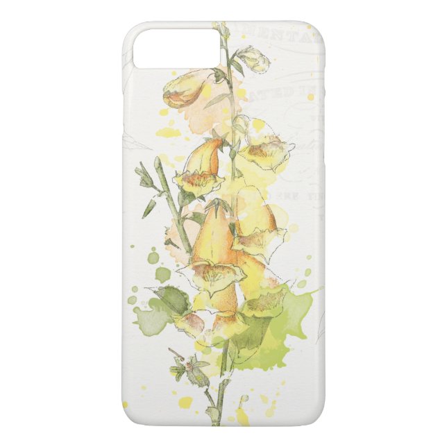 Funda De Case-Mate Para iPhone Chapoteo amarillo floral (Reverso)