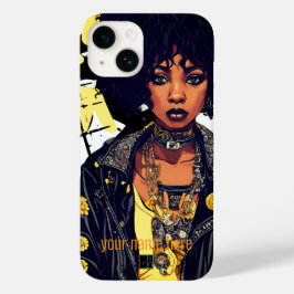 FUNDA PARA iPhone 14 DE Case-Mate CHAQUETA DE CUERO REBELDE DE ROCK URBANO NEGRO BEL