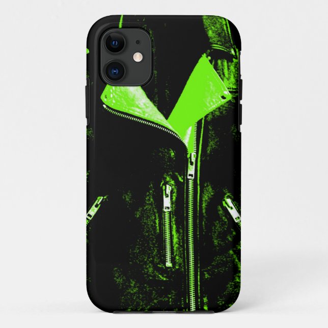 Funda De Case-Mate Para iPhone Chaqueta de cuero Verde iPhone 5 funda (Reverso)