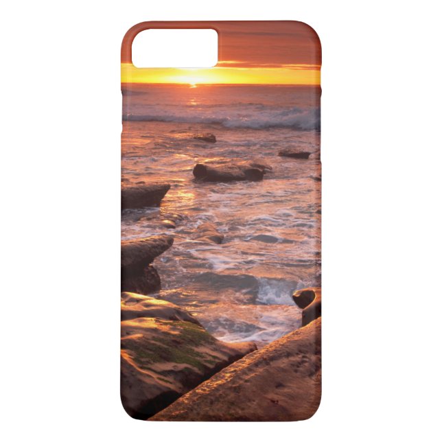 Funda De Case-Mate Para iPhone Charcas de marea al atardecer, California (Reverso)