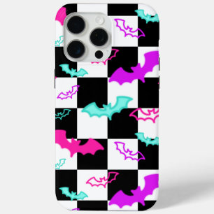 Funda Para iPhone 15 Pro Max Checkered Neon Bats