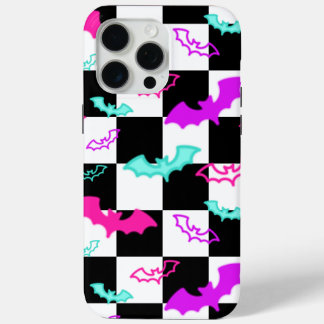 Funda Para iPhone 15 Pro Max Checkered Neon Bats