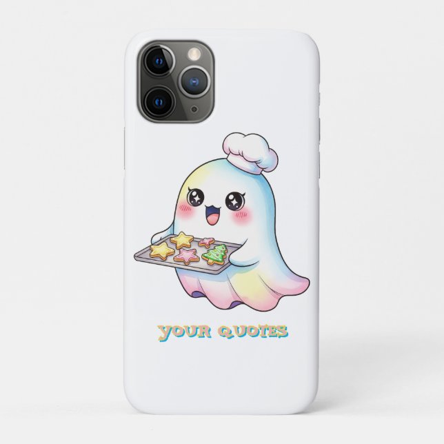 Funda De Case-Mate Para iPhone Chef Fantasma Kawaii Con Galletas De Navidad (Reverso)