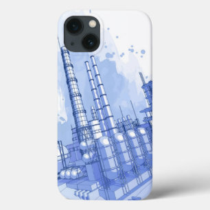 Funda Para iPhone 13 Chemical plant & watercolor background
