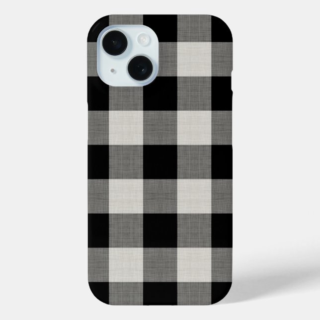 Funda De Case-Mate Para iPhone Cheque de búfalo negro ruso (Reverso )