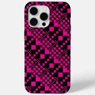 Funda Para iPhone 15 Pro Max Cheques, chequitos - Magenta y negro