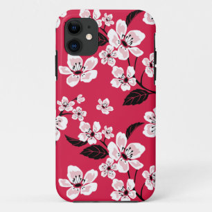 FUNDA PARA iPhone 11 CHERRY BLOSSOM - SAKURA (ROJO)