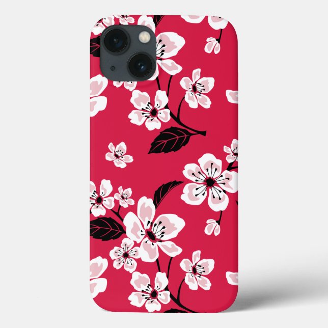 FUNDA DE Case-Mate PARA iPhone CHERRY BLOSSOM - SAKURA (ROJO) (Reverso)