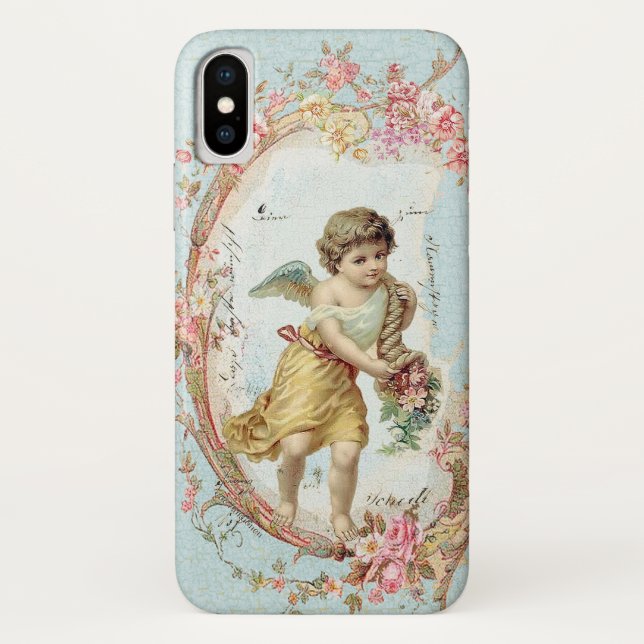 Funda De Case-Mate Para iPhone Cherub con flores (Reverso)