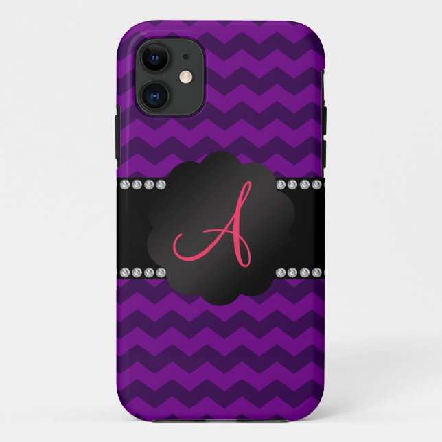 Funda De Case-Mate Para iPhone Chevras moradas monográficas (Reverso)