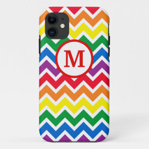 Funda Para iPhone 11 Chevron arcoiris inicial