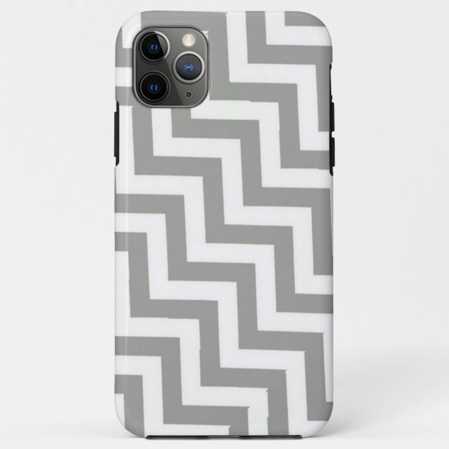 Funda De Case-Mate Para iPhone Chevron blanco gris (Reverso)