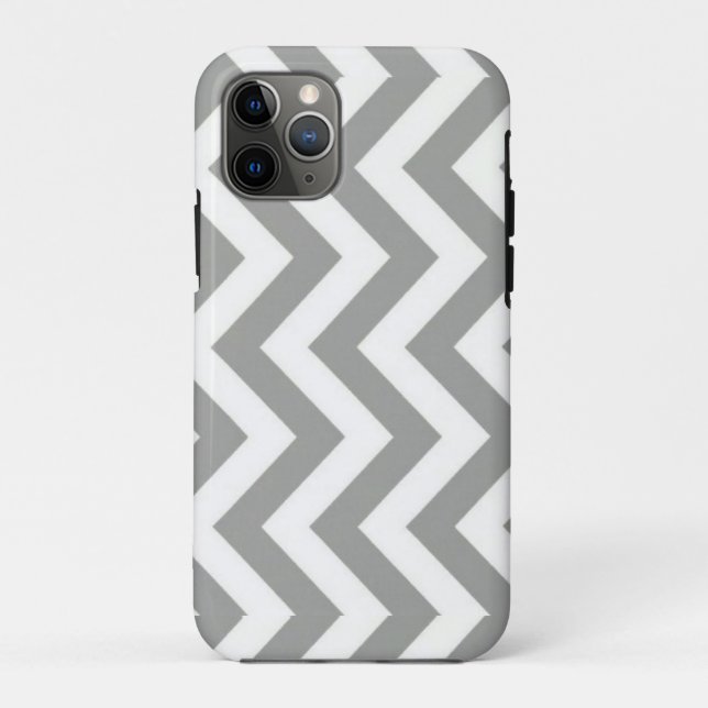 Funda De Case-Mate Para iPhone Chevron blanco gris (Reverso)