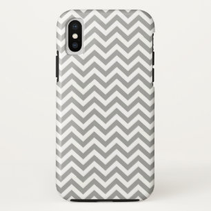 Funda Para iPhone XS Chevron blanco gris