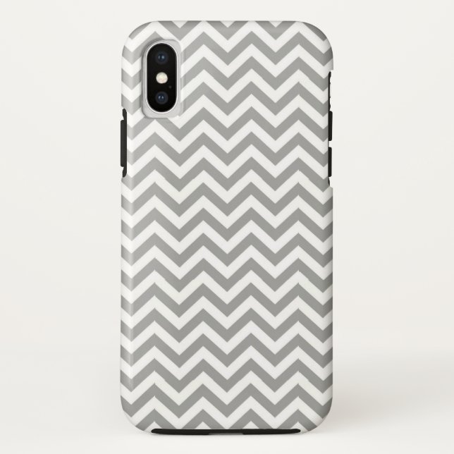 Funda De Case-Mate Para iPhone Chevron blanco gris (Reverso)